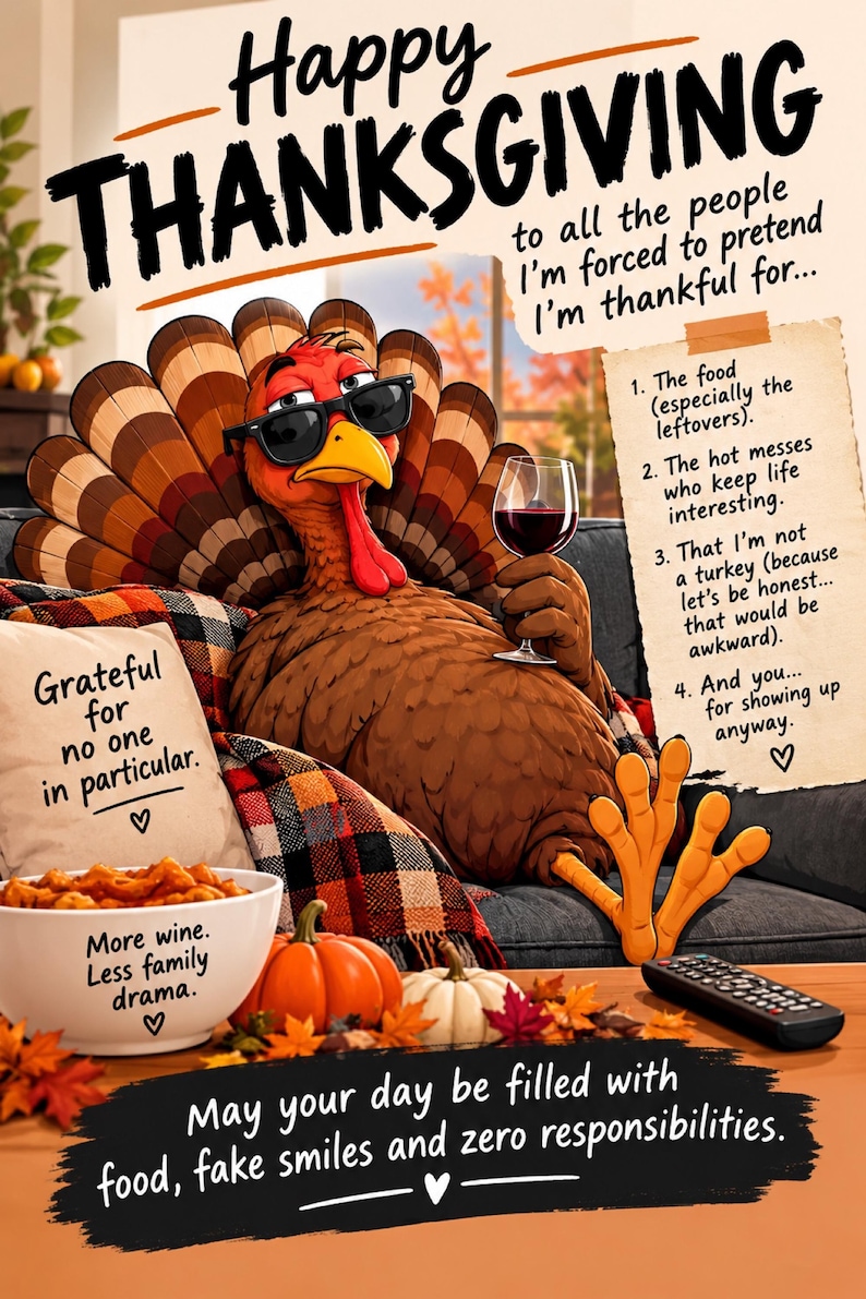 Sarcastic Thanksgiving Turkey Print
